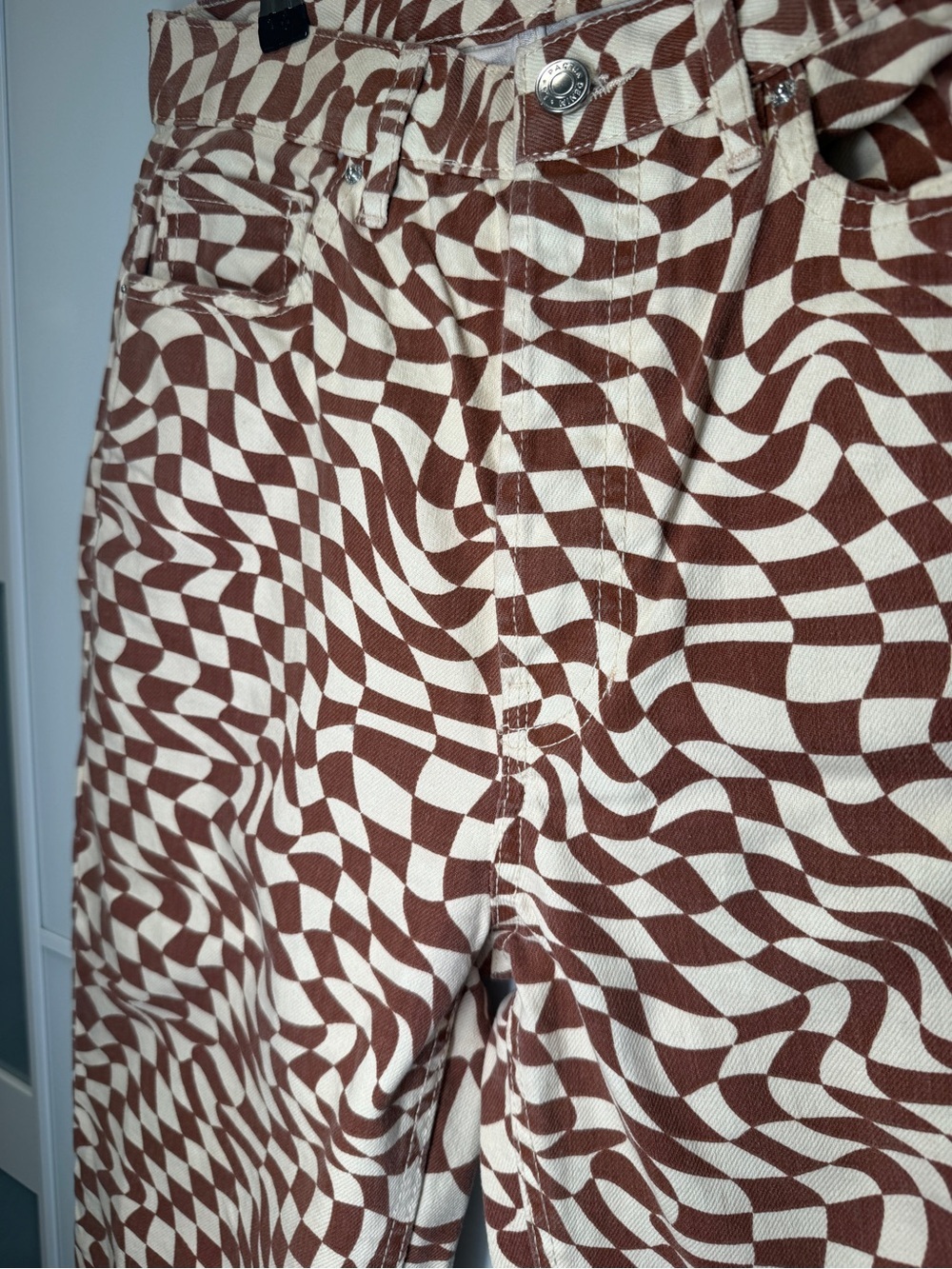 PacSun Optical Check High Rise Slim Pants - Picture 3 of 5